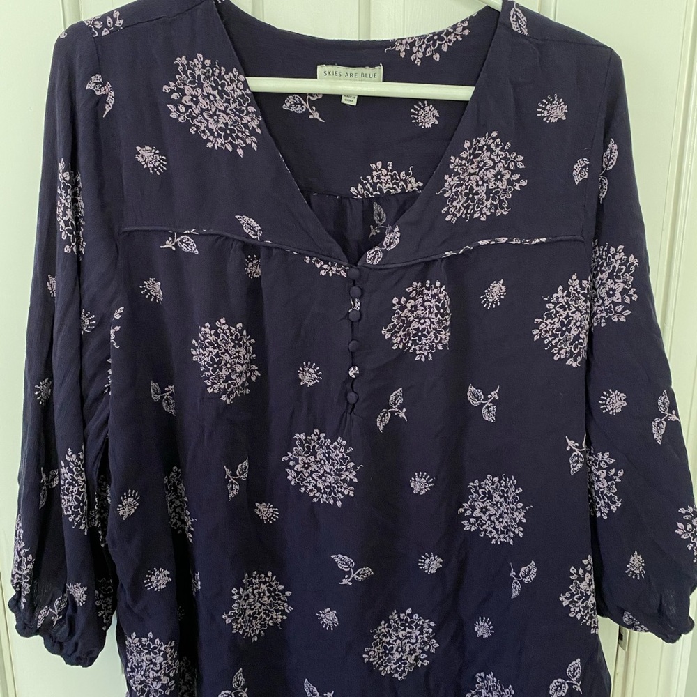 Plus size 3/4 peasant blouse